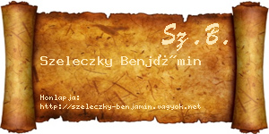 Szeleczky Benjámin névjegykártya