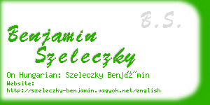 benjamin szeleczky business card